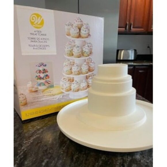 New 4-Tier Stacked Cupcake and Dessert Tower - Picture 1 of 2